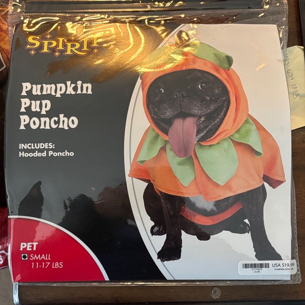 Pumpkin dog poncho